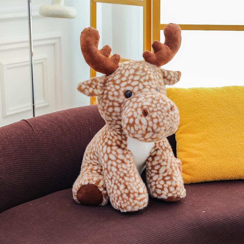 Cute Elk Plush Toys Children's Comfort Doll Claw Machine Zoo Souvenir Sika Deer
