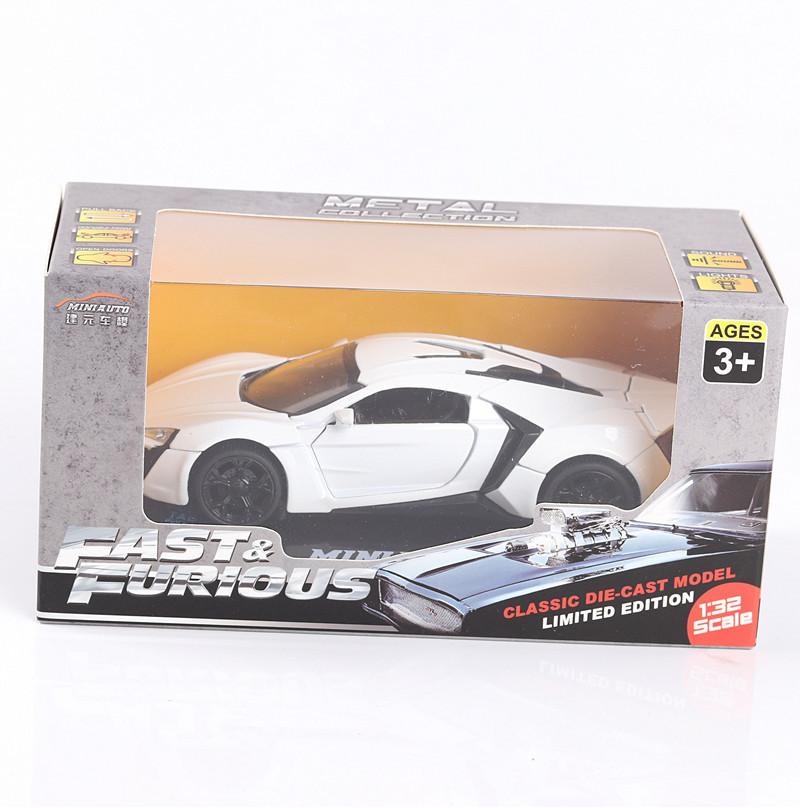 White Red Blue Black Alloy Fast And Furious Lykan Dubai Super Car 132 Scale Model Music Sound Racing Toy