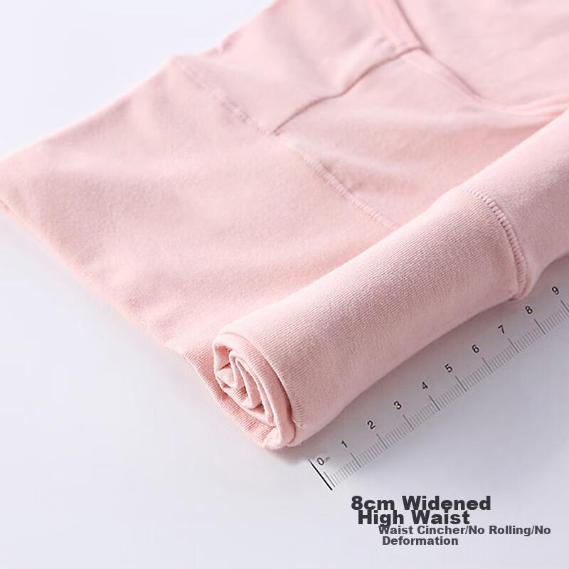 LangSha High-Waisted Women's Underwear, 4 Pairs, Pure Cotton Antibacterial Crotch, Ladies' Tummy Control Comfortable Plus Size Cotton Triangle Panties