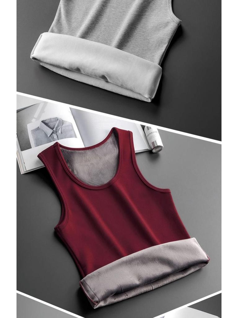 Men's Fleece-Lined Thermal Vest - Sleeveless Winter Layer