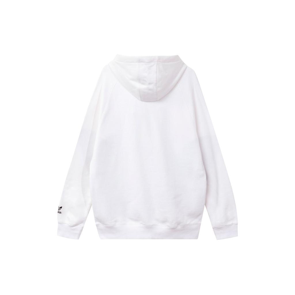 Adidas Originals Trefoil Big Logo Drawstring Solid Hoodie With Drop Shoulders Men Hoodie White FM9909