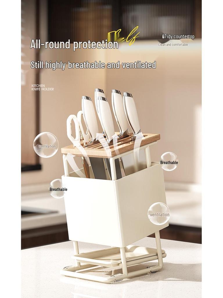 Angled Multi-Functional Knife Block with Drainage