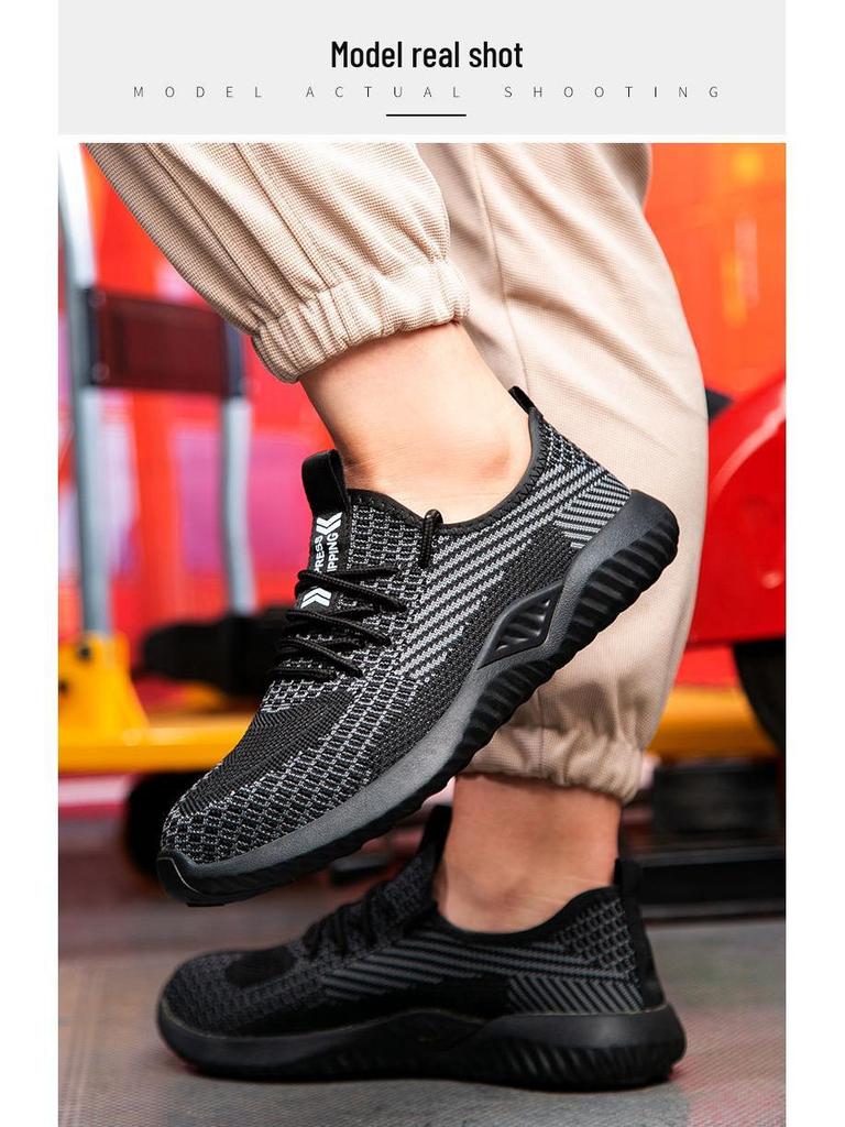 Scarpe antinfortunistiche traspiranti anti-schiacciamento e anti-perforazione: Rete unisex resistente agli odori con suole morbide, resistenti all'usura e antiscivolo