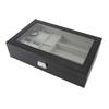 Watch Storage Box Waterproof Dustproof 4 Slots 3 Glasses Compartments Ring Layer Watch Case Organizer for Jewelry