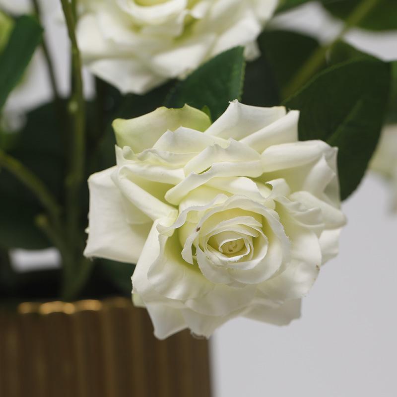 52CM3 Head Curled Rose Artificial Flower Home Floral Wedding Decoration Bouquet Feeling Moisturizing Horned Rose Flower