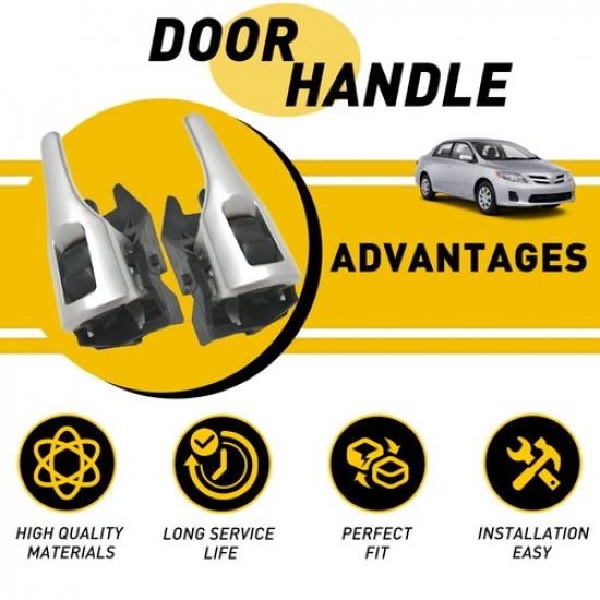 2Pcs ide Door Handle Silver Left Right For 2009-2015 Toyota Corolla Matrix