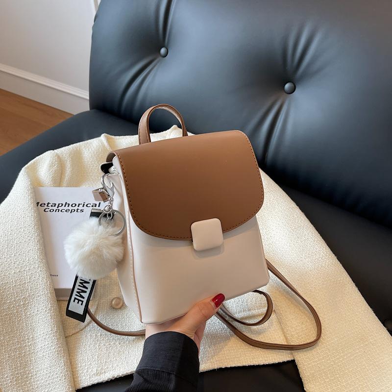 

Light Luxury and High-end Backpack for Women, Fashionable and Color Blocking High-quality Backpack, Lightweight Commuting Crossbody Bag single bag+pendant