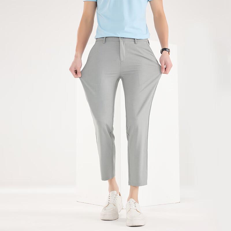 

Fungxun Men s Elastic Waist Cropped Casual Pants N3K212-S2 32