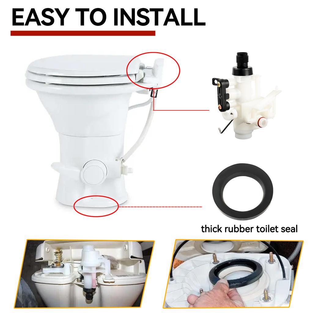 31705 RV Toilet Water Valve Kit - Fits Thetford Aqua-Magic V High/Low Hand/Foot Flush Replaces 31688, 31687, 31653