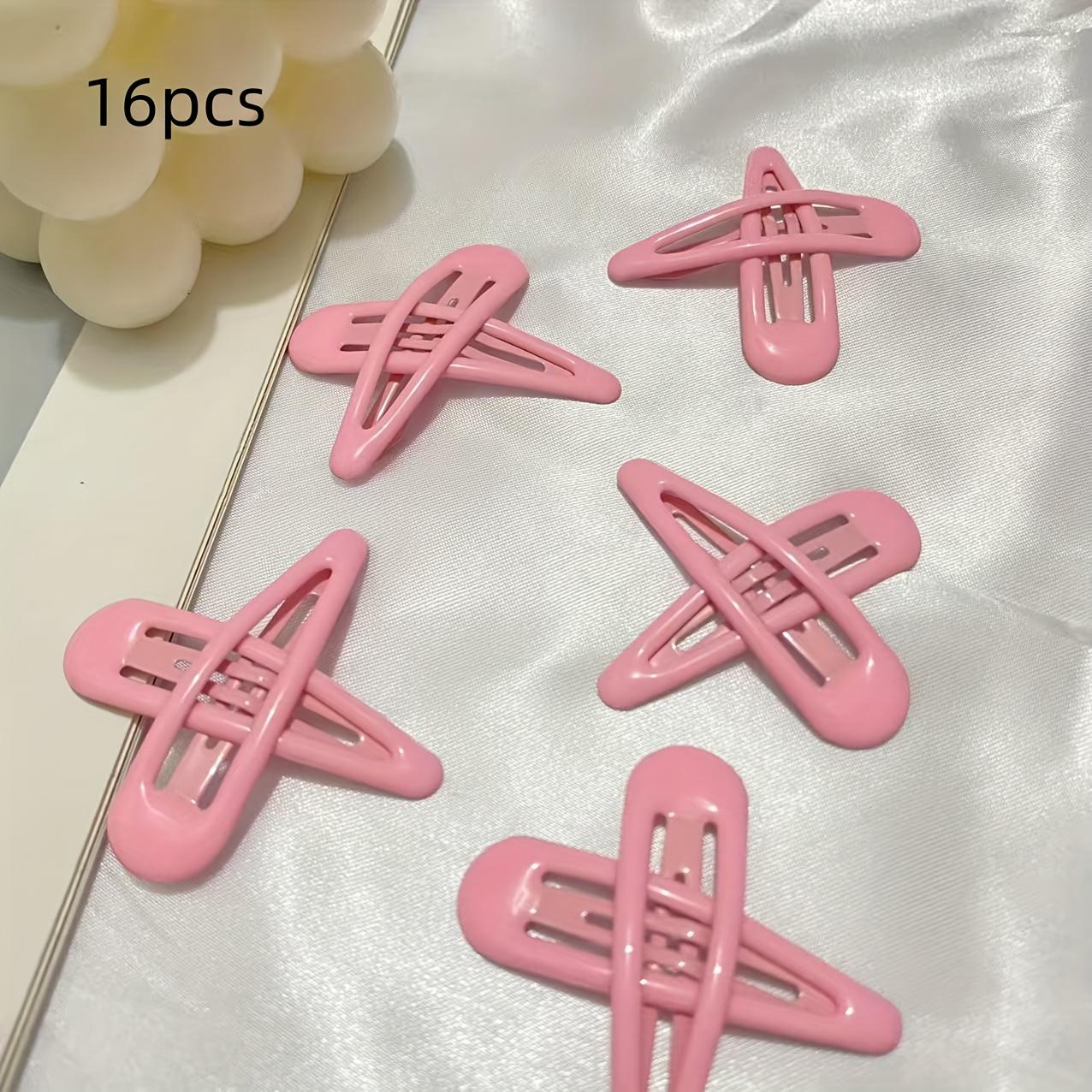 

16pcs Cute Pink BB Clips-Bohemian Style Water Drop Hair Clips for Bangs&Loose Hair,Lightweight Metal Hair Accessories,Hairpins