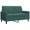 3 Piece Sofa Set with Cushions and Neck Rolls Dark Green Velvet