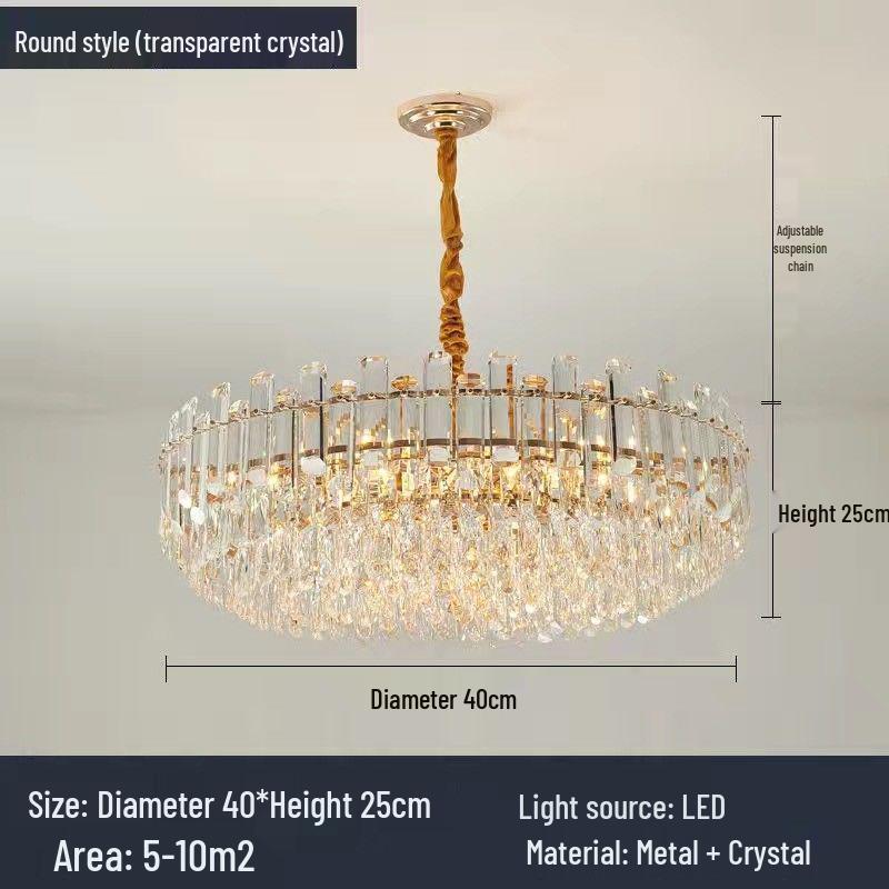 Luxurious Postmodern Crystal Chandelier - Modern Minimalist Lighting Fixture for Living Room, Bedroom, or Restaurant