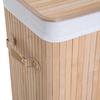 70L Collapsible Bamboo Laundry Hamper Organizer Clothes Washing Basket Bin Storage Box W/ Lid Removable Lining 40x30x60cm