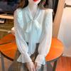 Fashion and Beautiful Butterfly Bow Tie Chiffon Shirt for Women Blouse