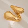 Wide Metal Chunky Waterdrop Bangles for Women Gold copper Color Open Cuff Thick Irregular Twisted Bangle Bracelet Jewelry