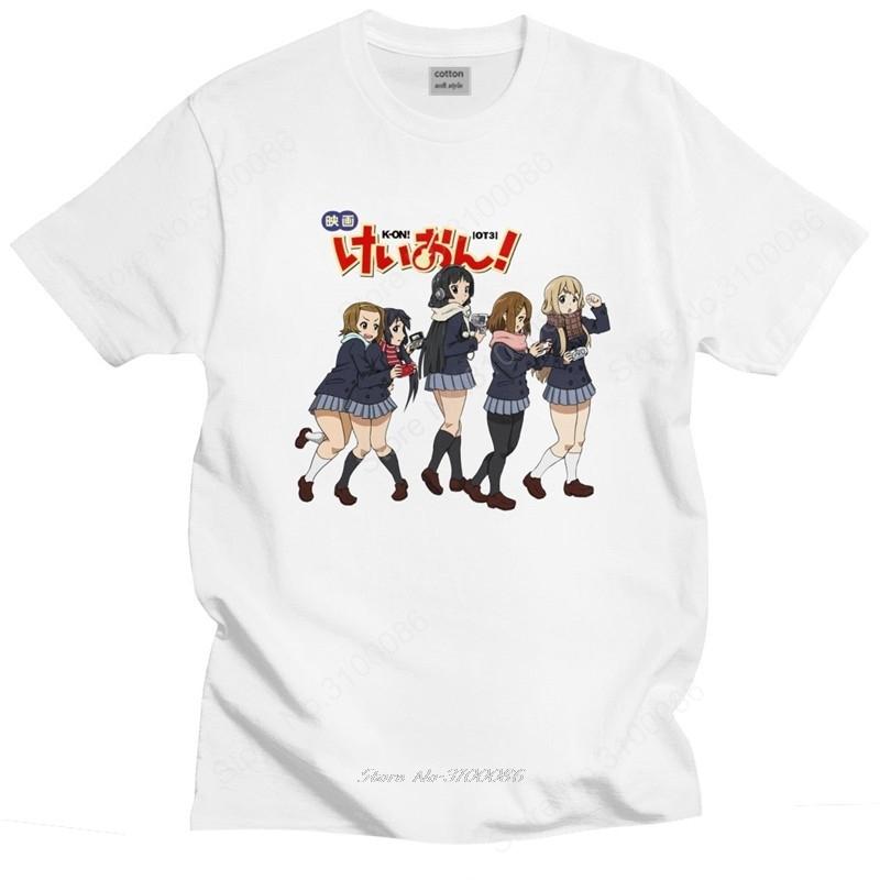 

Крутая футболка K-ON с коротким рукавом, хлопковая футболка с круглым вырезом, графическая футболка, японское аниме, манга, продолжай петь песни, футболка, мерч S