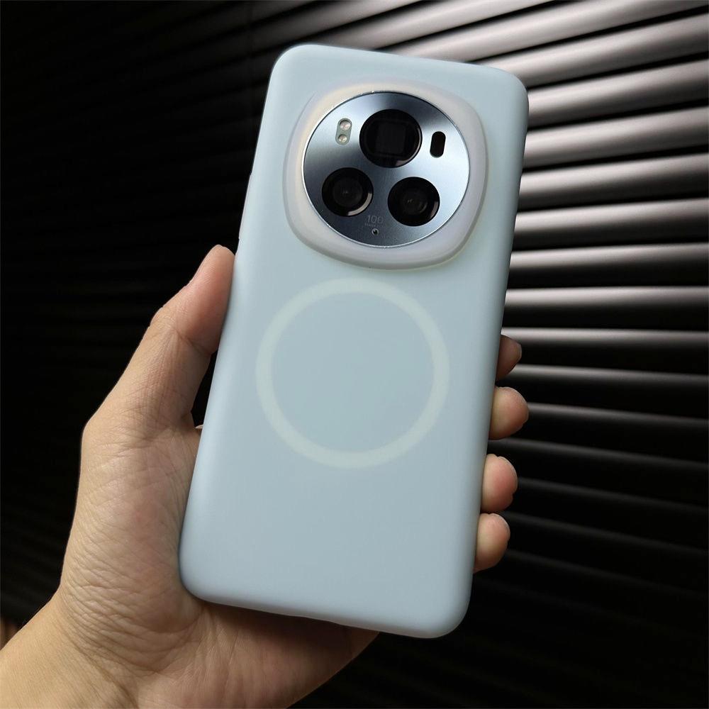 Milk Blue Jelly Magnetic Skin Suction, Suitable for Honor Magic1pro Mobile Phone Case, Liquid Silicone Magic Magic1