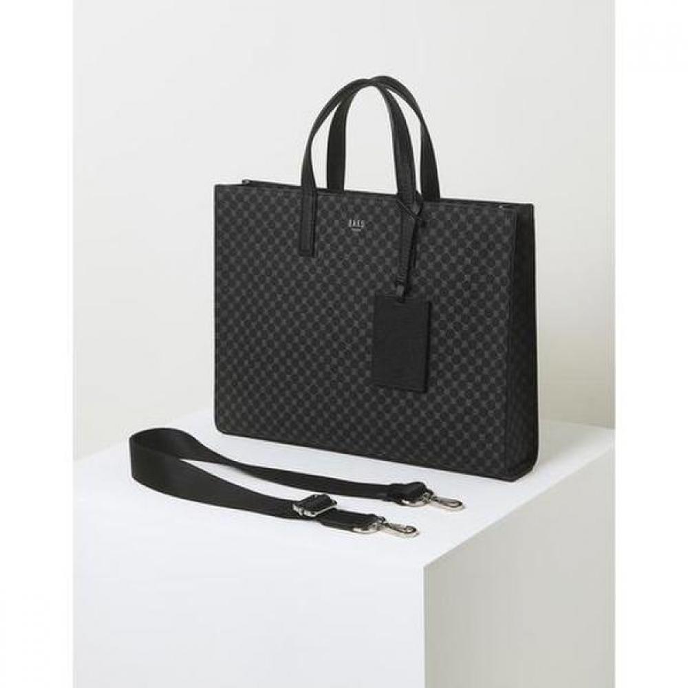 Daks Black Logo Pattern Leather Large Tote Bag Dbba4e601bk