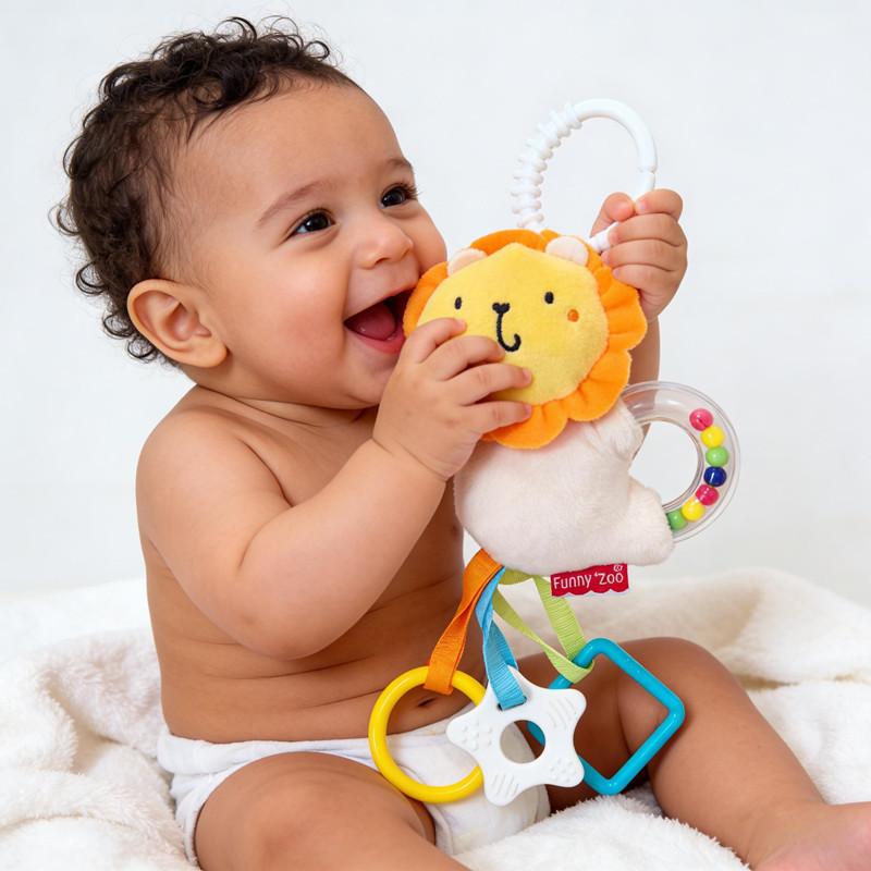 Lion Deer Plush Baby Rattle Toy For Newborns With Soothing Sleep Aid For Infants And Toddlers