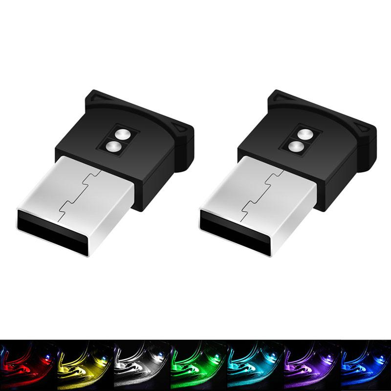 Mini USB Atmosphere Lights LED RGB Car Ambient Light Lighting Night Lights Portable Colorful Auto Interior Neon Decorative Lamp