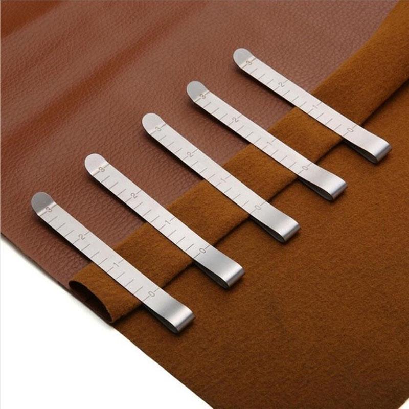 5Pcs/Pack Metal Sewing Crimping Clip Stainless Steel Ruler Measurement Clips