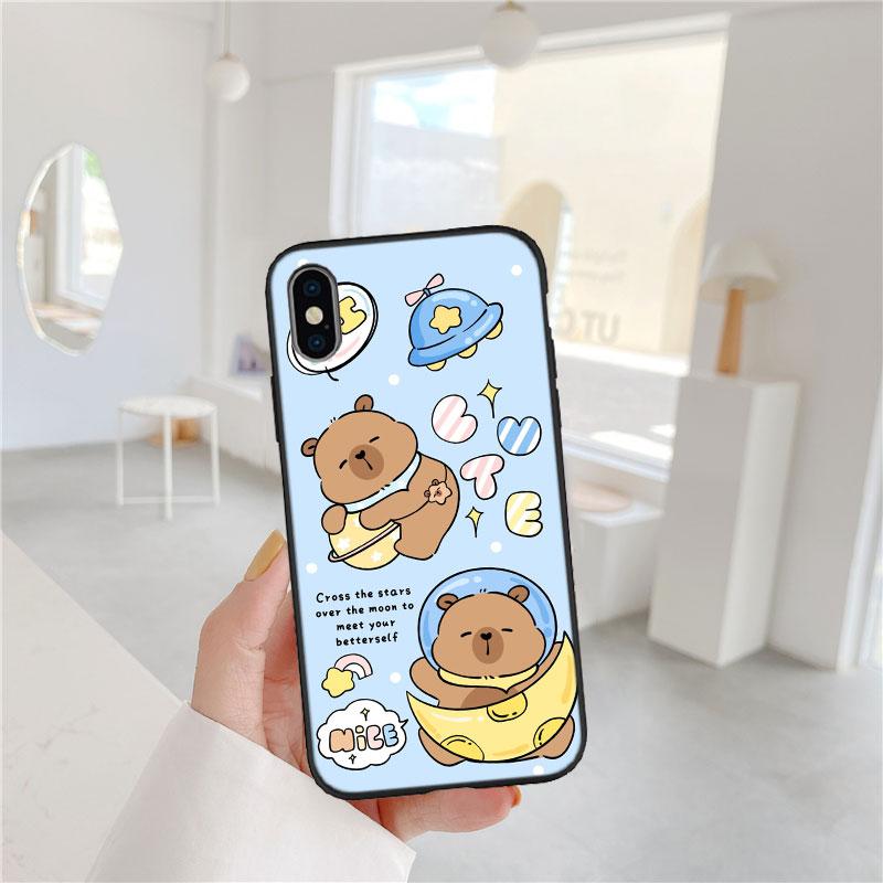 CJ24 Cartoon Capybara Cute Soft Shell Phone Case for Redmi Note 8 9 Pro Max 9S 9T 9C NFC 8T 8A 10A A4