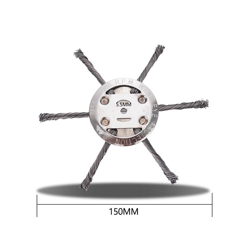 6 Inch Steel Wire Wheel Head String Trimmer Replacement Head Universal Weed Brush Cutter Head Grass Trimmer Head Lawnmover Tool