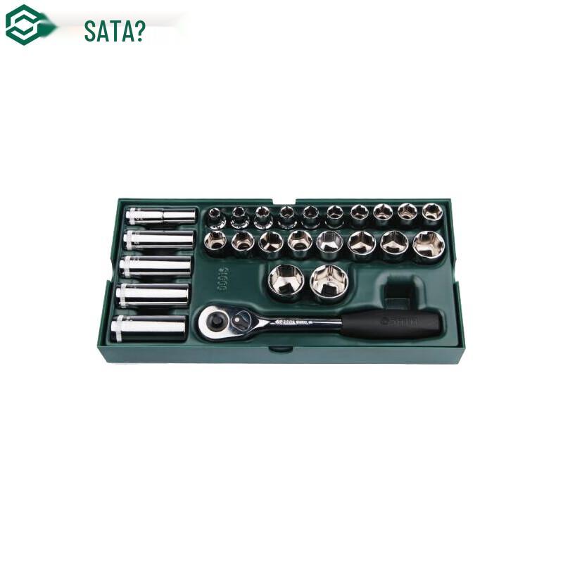 SATA 09915 26-Piece 12.5mm Socket Set with Tool Tray 26-Piece 12.5mm Drive