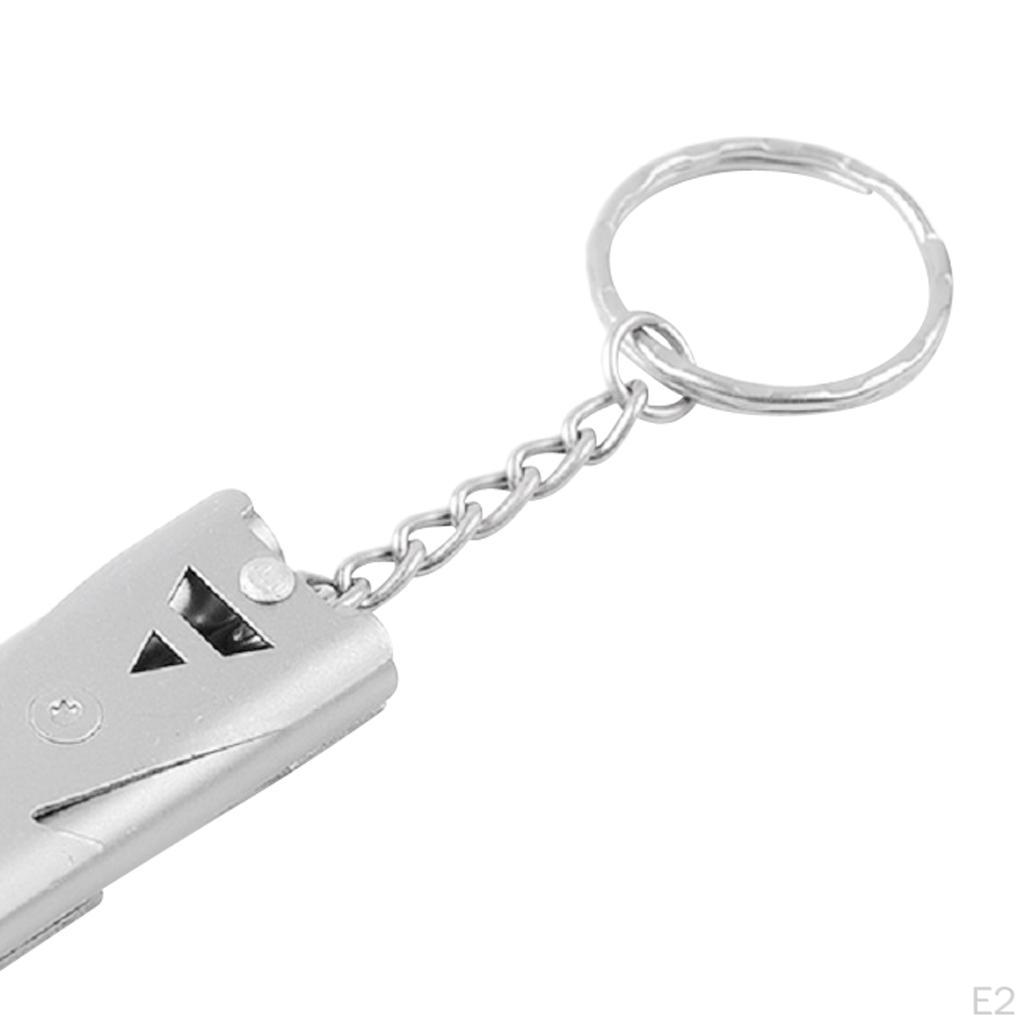 Stainless Steel Safety Whistle Keychain Emergency Camping Survival