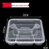 Disposable 4-Compartment Rectangular Takeout Food Containers