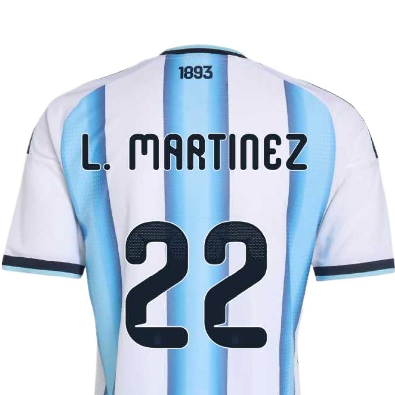 adidas Originals 2026 World Cup Argentina National Team Lautaro Martinez Home Dry-Fit V-Neck Soccer Jersey Player Version Unisex Jersey JM5897-22