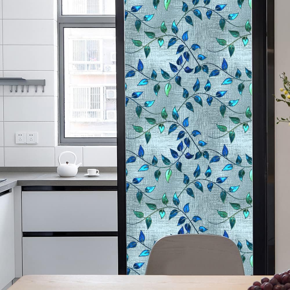 Frosted Stained Glass Window Decals Non-Adhesive UV Proof Static Window Clings Removable Stained Glass Window Sticker