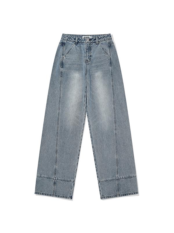 KIRSH Curve Line Wide Fit Denim Pants [Blue]