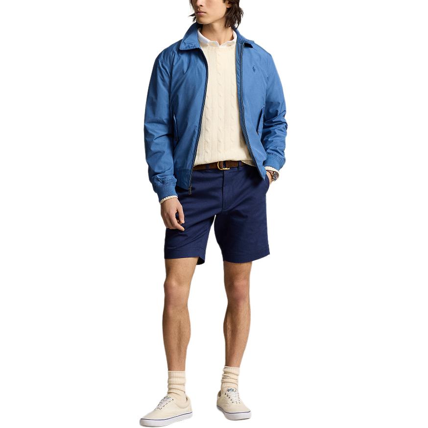 Polo Ralph Lauren Veste Homme Manches Longues Zippée Broderie Logo Col Polo Couleur Unie Vestes Bleu MNPOOTW16021331-400