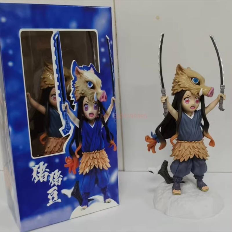 20cm Anime Demon Slayer Figure Kamado Nezuko Midouzi Cos Lnosuke Kimetsu Figurine PVC Decoration Statue Model Toys Gift