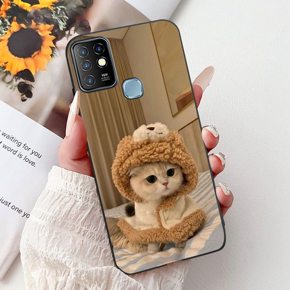 For Infinix Hot 10 Case Silicone Cute Cat Fashion Flowers Luxury Painted Back Cover For Inifnix Hot 10 Phone Case X682B X682C