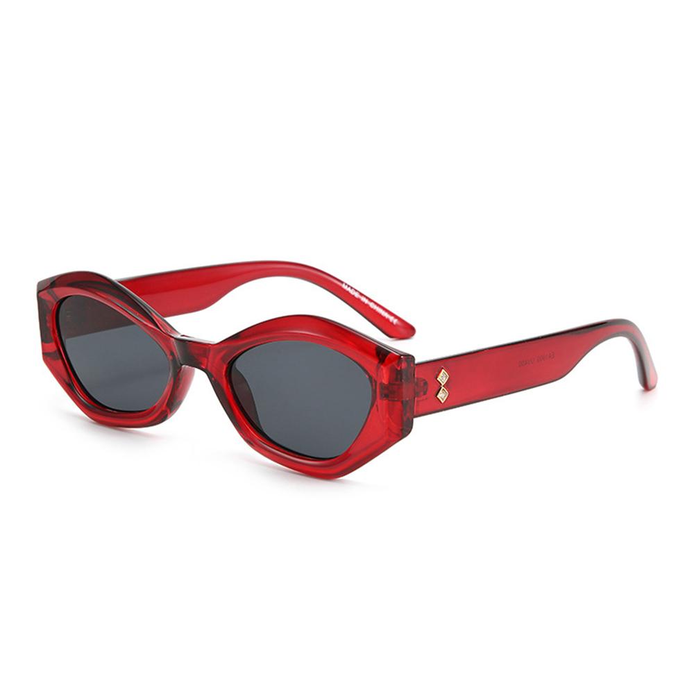 New Retro Polygonal Cat Eye Sunglasses Women Men Luxury Diamond Studded Glasses Legs Female Versatile Beach Vacation Eyewear UV