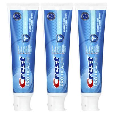 Crest, Pro-Health, Fluoride Toothpaste, Clean Mint, 3 Packs, 121 G (4.3 Oz) Each