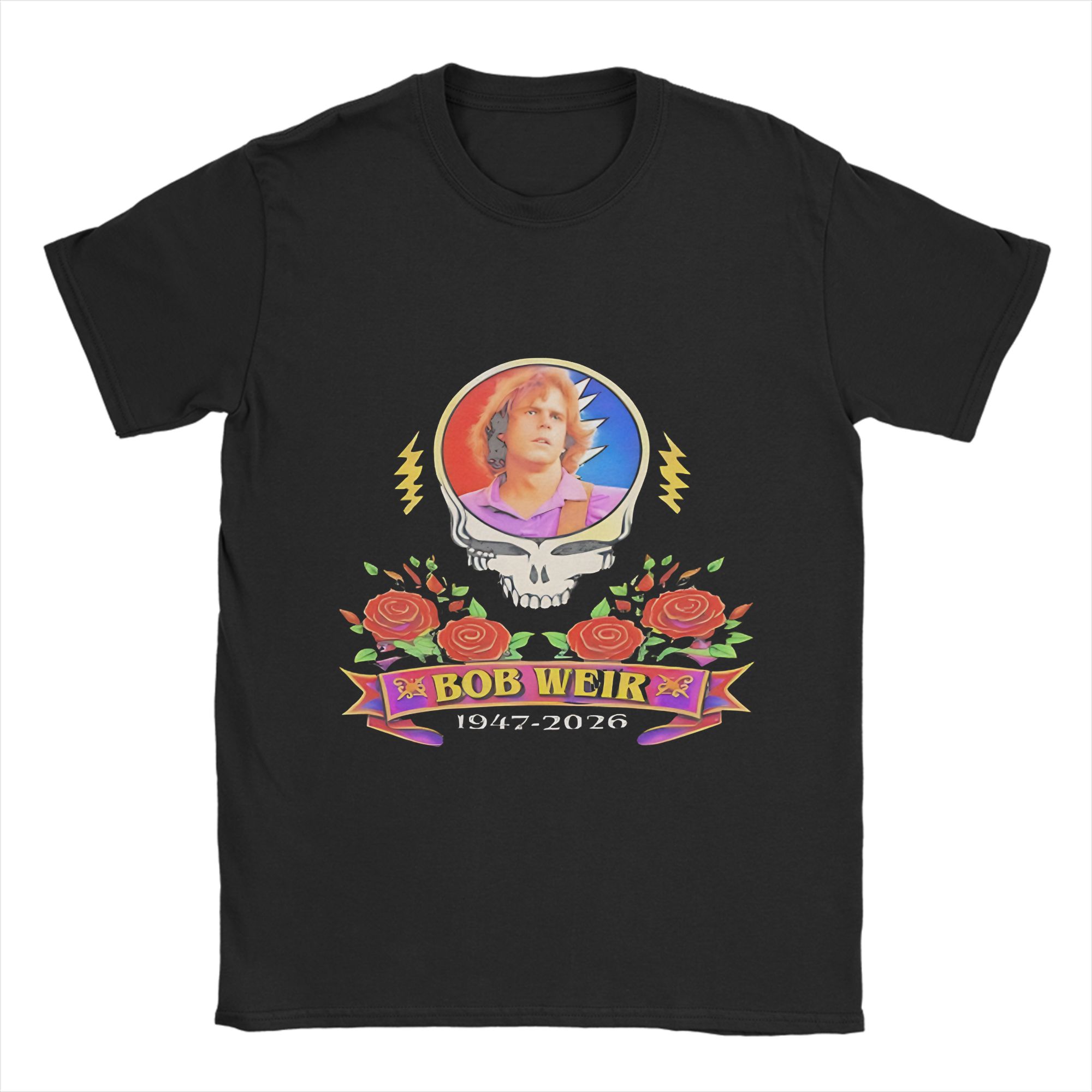 

Bob Weir Men T Shirts Humor Tee Shirt Short Sleeve Crew Neck T-Shirt Cotton Printed Clothes - Men s Summer Cotton Graphic Tee 5XL різнокольоровий