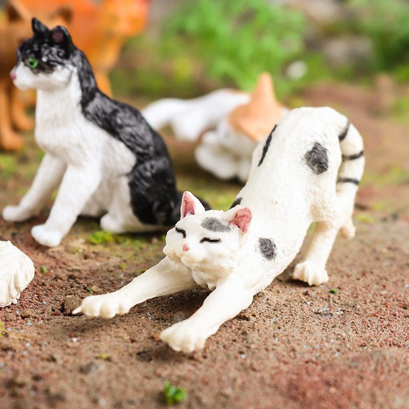 Cognitive Cat Simulation Model: Mini Tabby, Black, White Cat Educational Toy