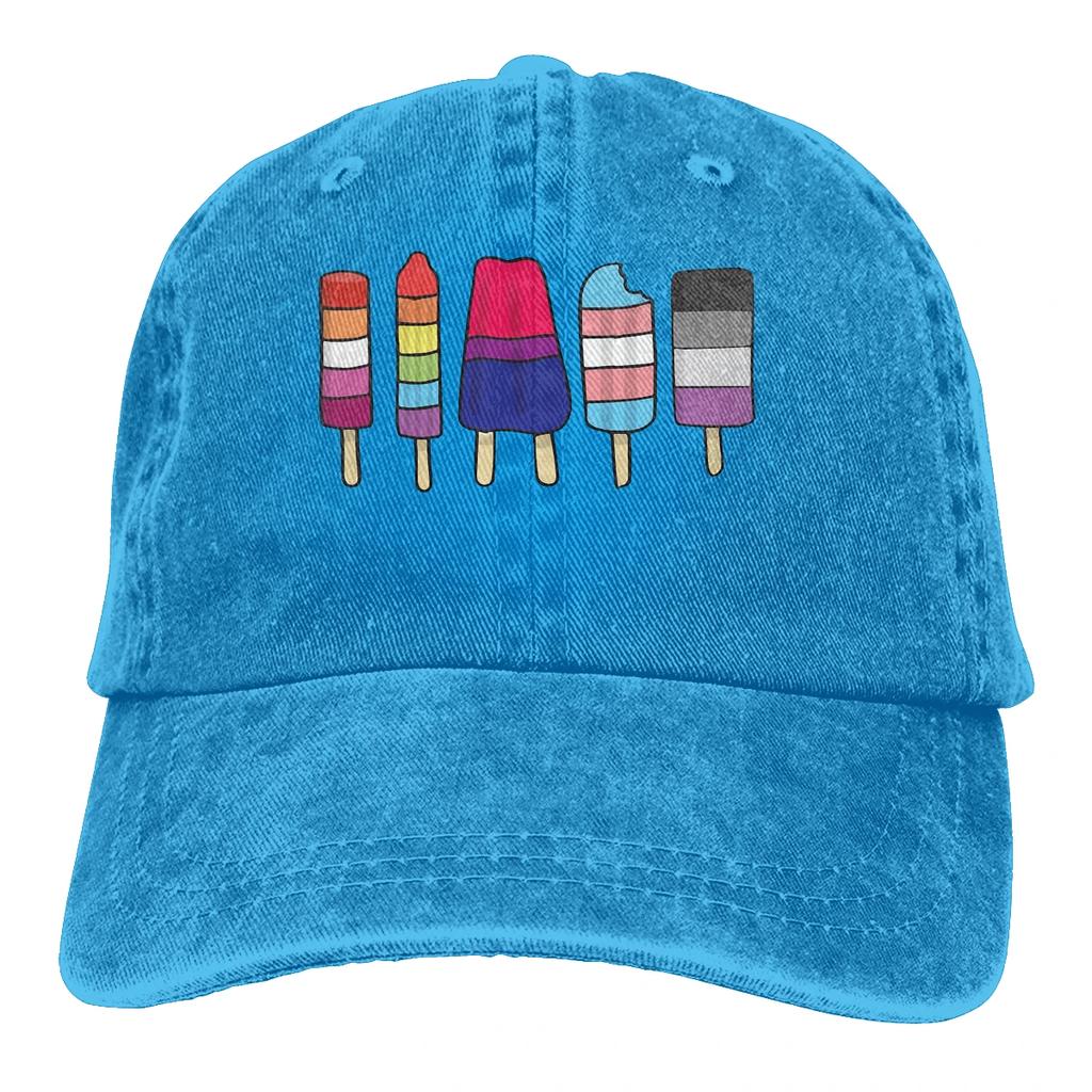 Adjustable Solid Color Baseball Cap Popsicles Washed Cotton LGBT transgender Sports Woman Hat