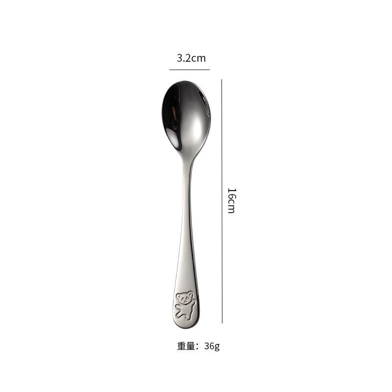 1pcs Children Stainless Steel Cutlery Dinnerware Cute Cartoon Bear Kid Tableware Dining Lunch Western Spoon Fork Knife
