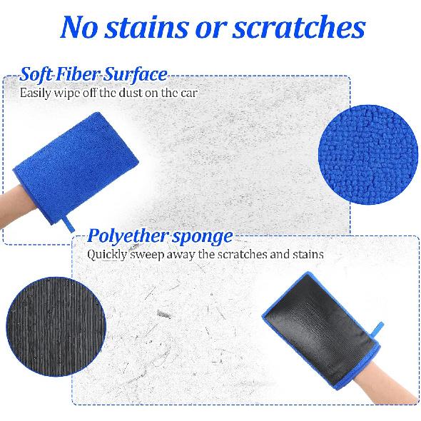Giantree Clay Mitt - Auto Detailing Microfiber Clay Bar, Medium Grade, Blue