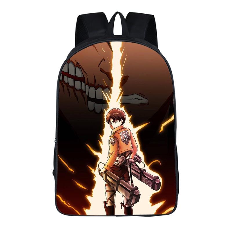 Stylish Anime Attack On Titan Zipper Backpack With Large Capacity For Students And Fans