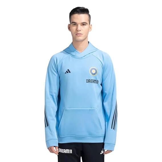 

adidas Men Polyester Hooded Sweatshirt X-Small X-Small світло-синій колір