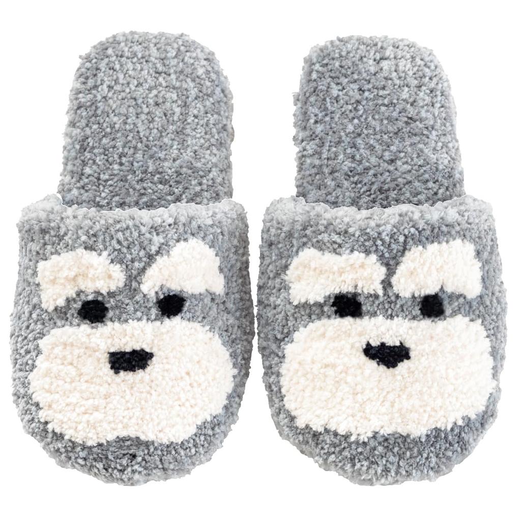4-Piece Toilet Mat Set with Adhesive, Paper Holder Cover, Slippers, and Toilet Decor. Schnauzer Dog Design. Fundit Animal Design.