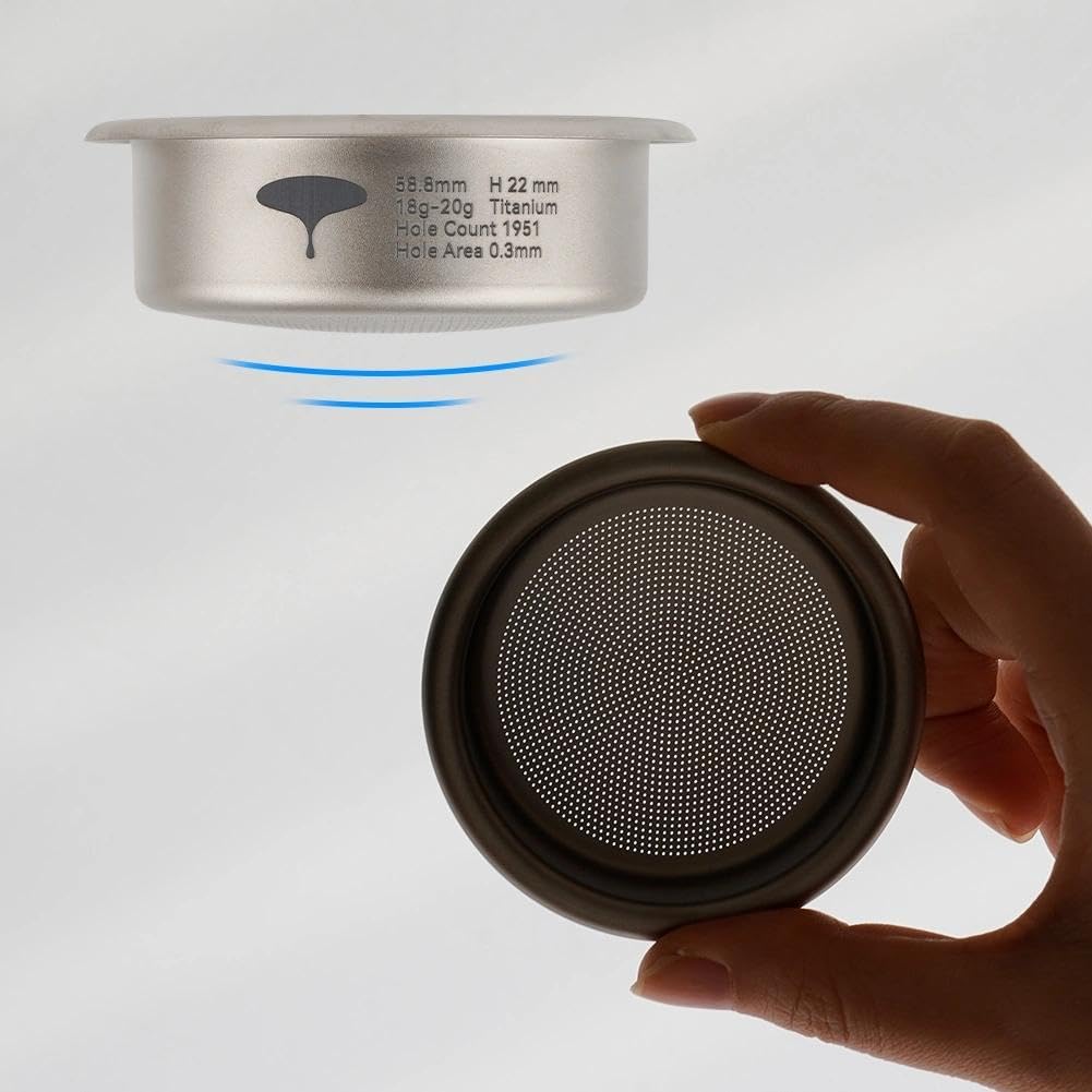 Watchget 58mm Espresso Filter Basket, 18-20g Titanium Fritter Basket for Fast and Precise Extraction, Fits Most 58mm Portafilters