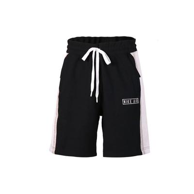 Air French Terry Kordelzug Reißverschlusstaschen Casual Sport Shorts Herren Unterteile Schwarz CJ9948-010