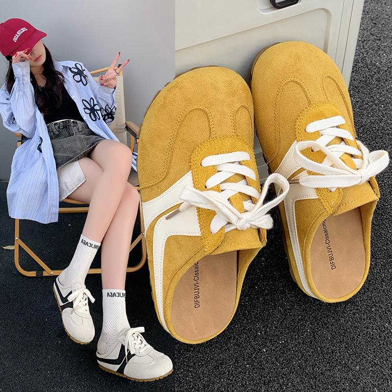[Amanuo] Platform-soled Boken Shoes Bag Head Half Slippers Women's Summer Outer Wear 2025 New One-pedal Single Shoes De