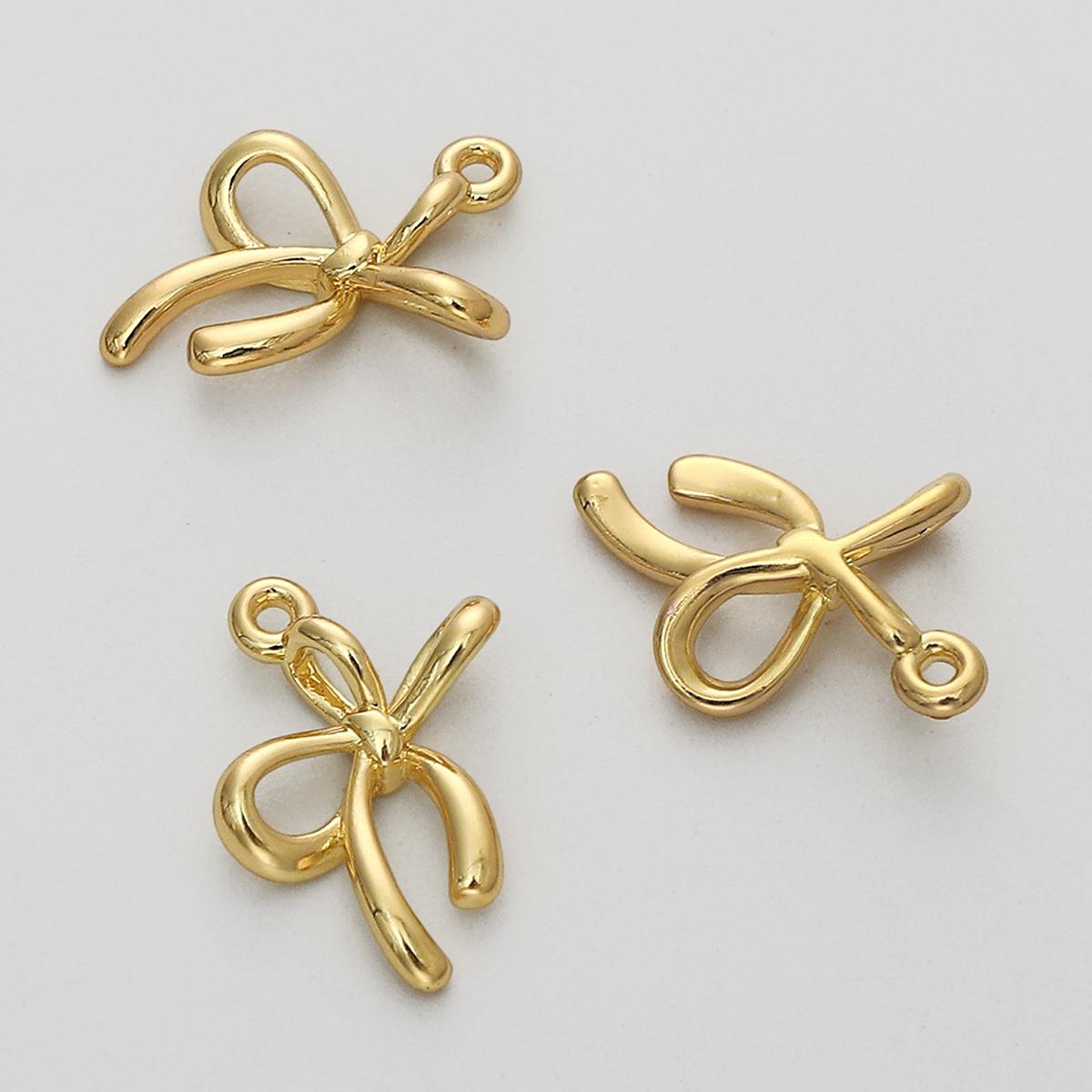 

1 шт. латунный бант-бабочка, подвеска-подвеска для серег, ожерелья, фурнитура для изготовления ювелирных изделий своими руками 14x18mm 1pc/bag